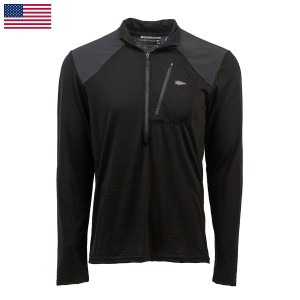 Black Men's Goruck 24.7 Merino Wool Half Zip Tops | SG-865970-MWL