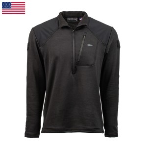 Black Men's Goruck Indestructible Grid Fleece Half Zip Tops | SG-512786-ZKG