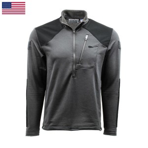 Grey Men's Goruck Indestructible Grid Fleece Half Zip Tops | SG-189602-GYV