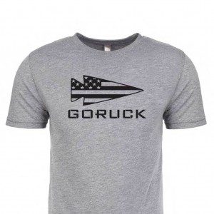 Grey Men's Goruck USA T-Shirt | SG-137856-JQP