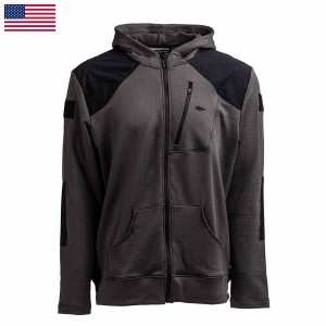 Grey / Black Men's Goruck Indestructible Grid Fleece Full Zip Tops | SG-586279-MAO