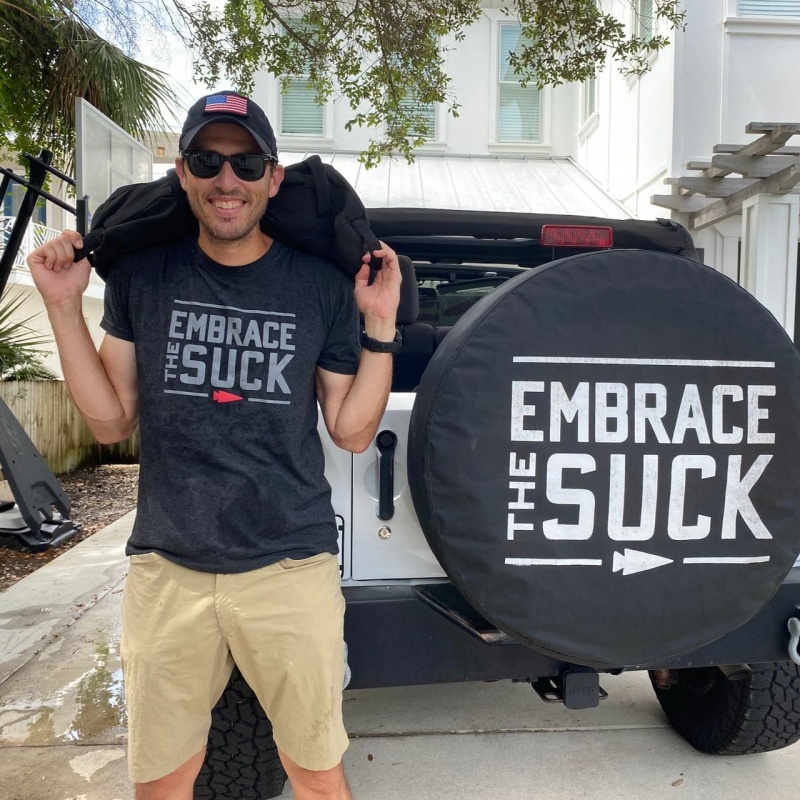 Black Men's Goruck Embrace the Suck T-Shirt | SG-356798-HGO