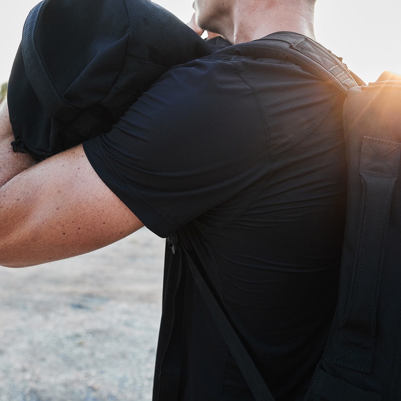 Black Men's Goruck Indestructible Performance Tops | SG-623158-PQW