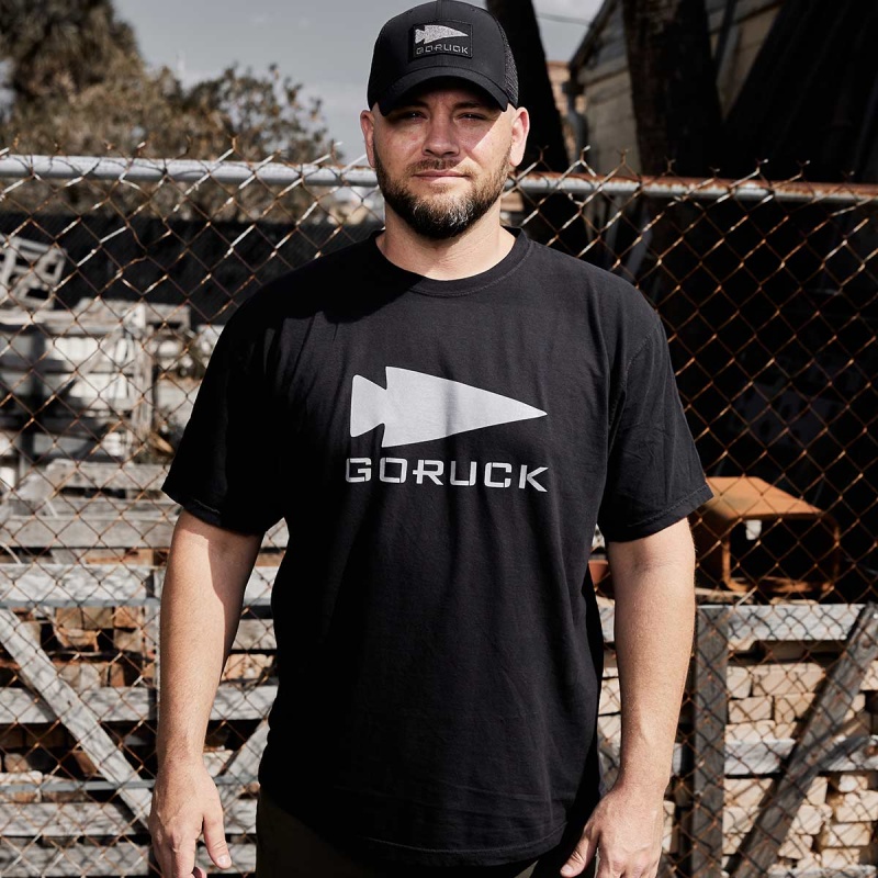 Black Men's Goruck Spearhead Heavyweight T-Shirt | SG-263748-YLN