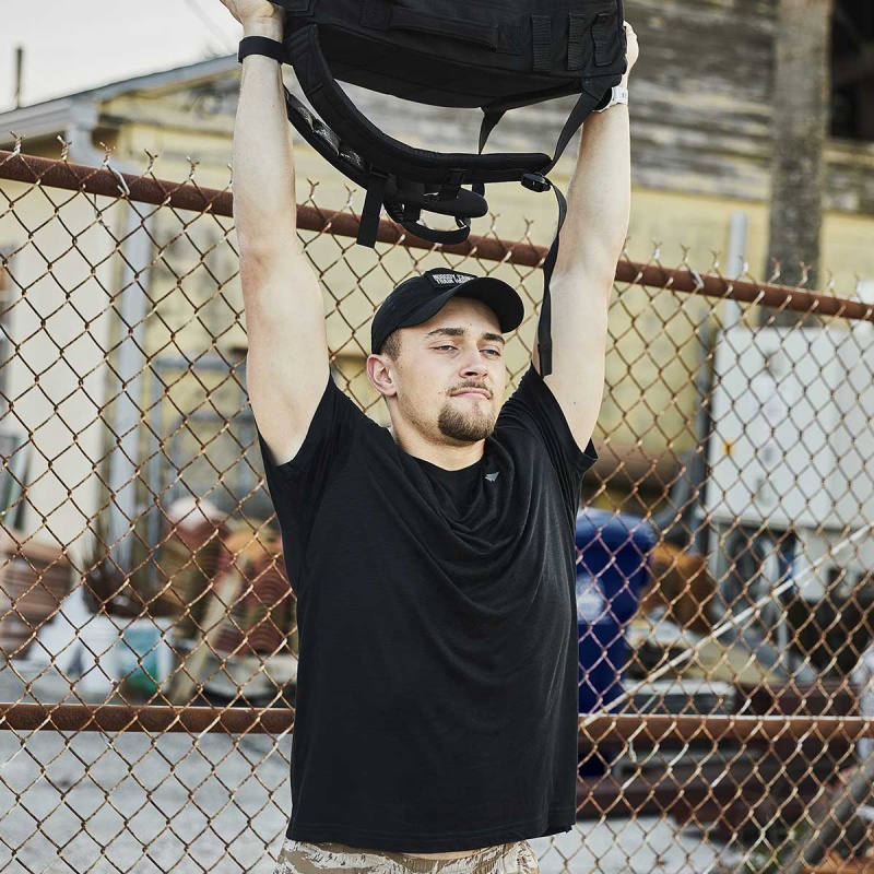 Black Men's Goruck The Field T-Shirt | SG-042198-GZM