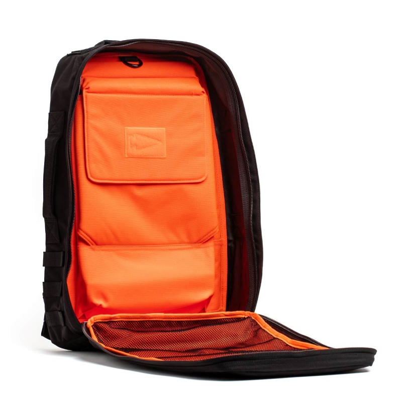 Black / Orange Accessories Goruck 4.0 25L Rucker | SG-436978-NBR