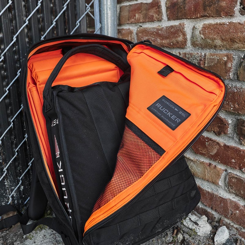 Black / Orange Accessories Goruck 4.0 25L Rucker | SG-436978-NBR