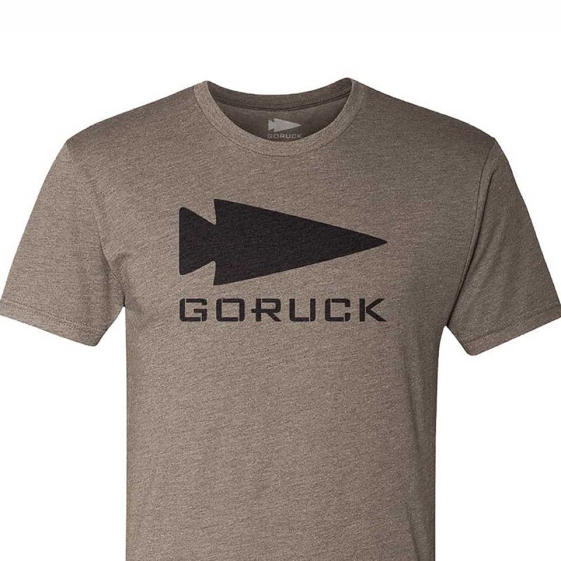 Brown Men\'s Goruck Spearhead T-Shirt | SG-049635-IHZ