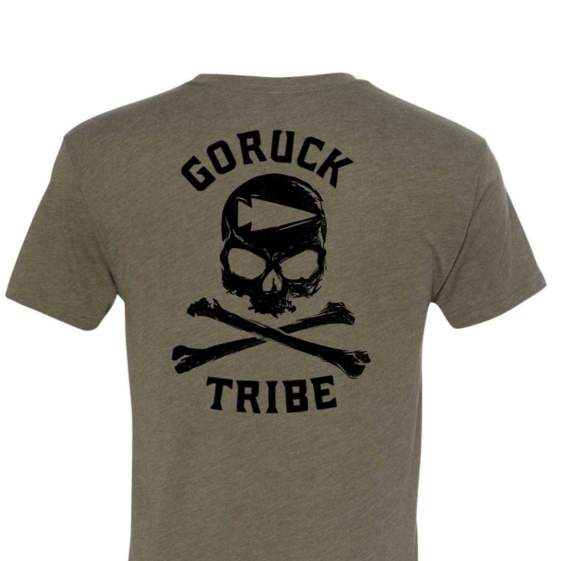 Green Men\'s Goruck Tribe T-Shirt | SG-621389-MEU