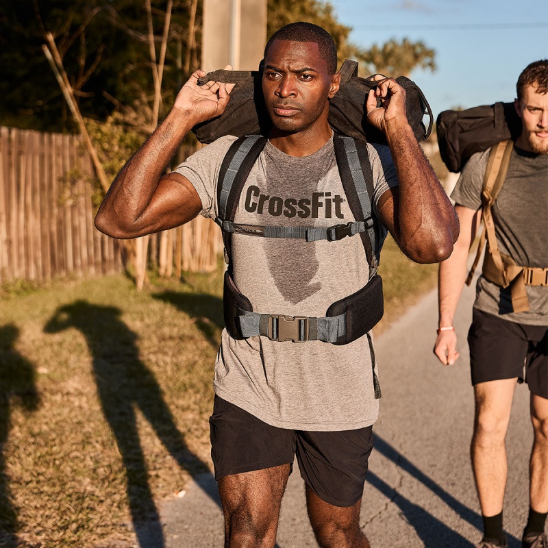 Grey Men's Goruck CrossFit T-Shirt | SG-784216-OJR