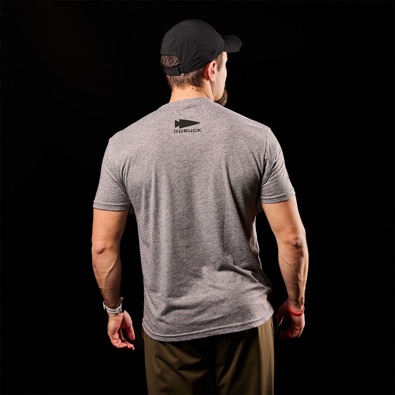 Grey Men's Goruck CrossFit T-Shirt | SG-784216-OJR