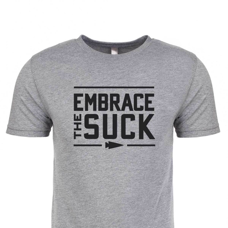 Grey Men\'s Goruck Embrace the Suck T-Shirt | SG-415086-MST