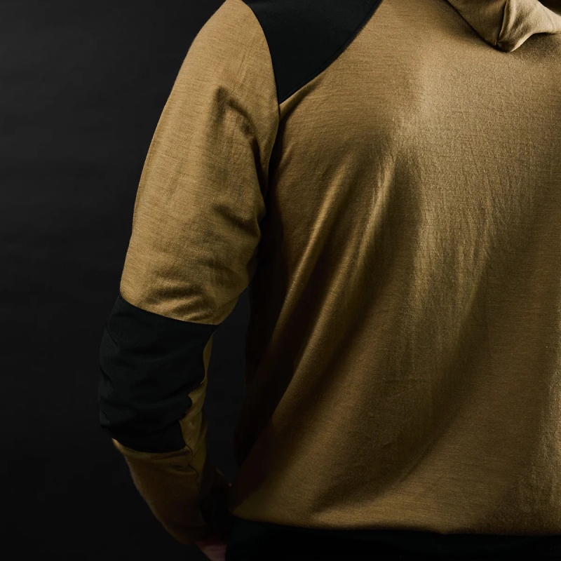 Khaki Men's Goruck 24.7 Merino Wool Hoodie Tops | SG-179508-WKF