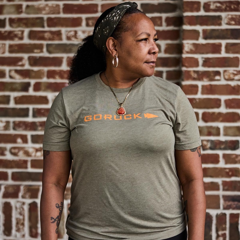 Khaki Women's Goruck Logo T-Shirt | SG-657314-XBS