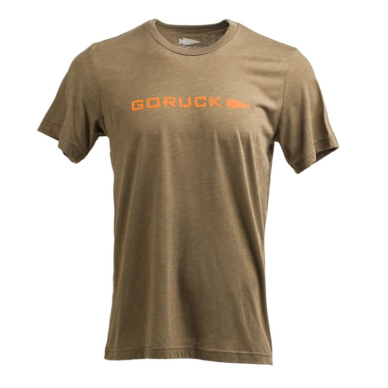 Khaki Women\'s Goruck Logo T-Shirt | SG-657314-XBS