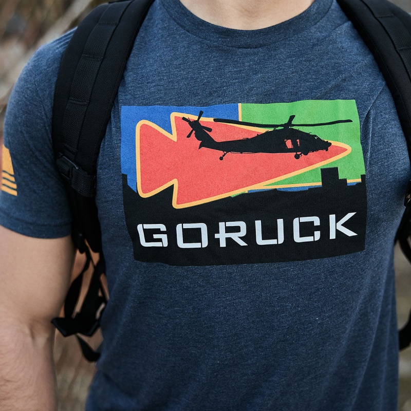 Navy Men's Goruck Mog Mile 30th Anniversary T-Shirt | SG-238614-LHZ