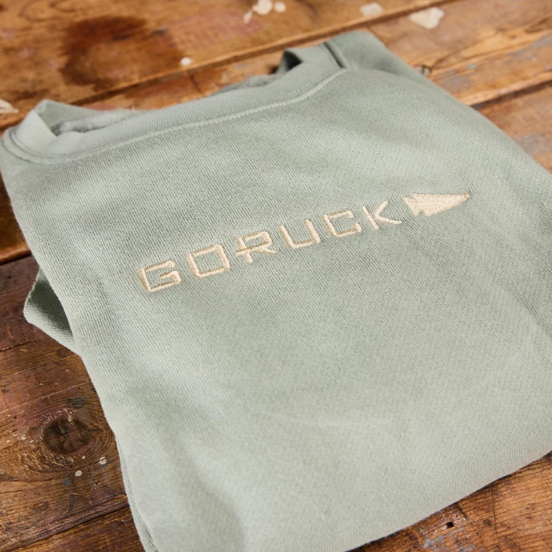 Olive / Brown Women's Goruck Cropped Embroidered Sweatshirt | SG-284306-LEB