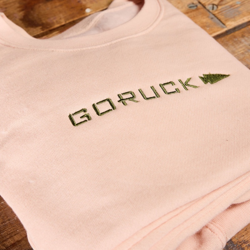 Pink / Green Women's Goruck Cropped Embroidered Sweatshirt | SG-354069-MSY