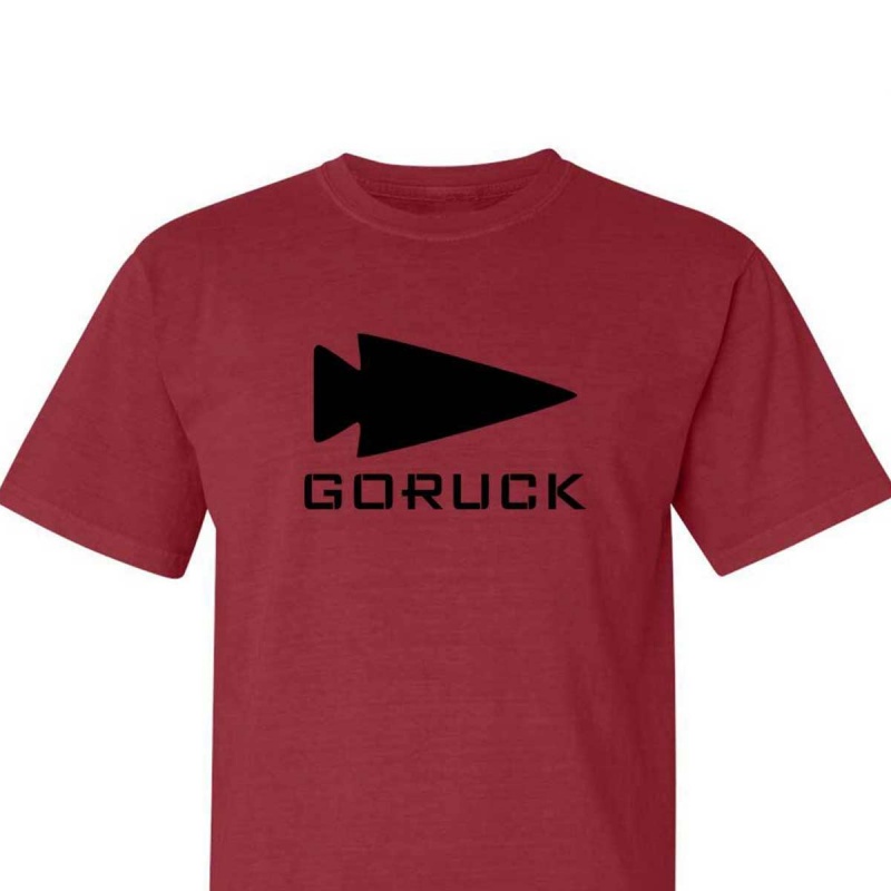 Red Men\'s Goruck Spearhead Heavyweight T-Shirt | SG-234571-LVX